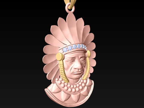 Tribal Pendant Aboriginal native pendant - N1007 3D Baskı Modeli