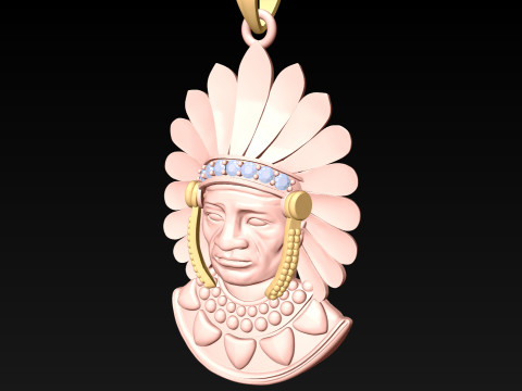 Tribal Pendant Aboriginal native pendant - N1007 3D Baskı Modeli