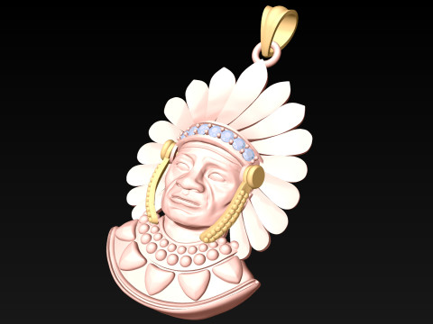 Tribal Pendant Aboriginal native pendant - N1007 3D Baskı Modeli