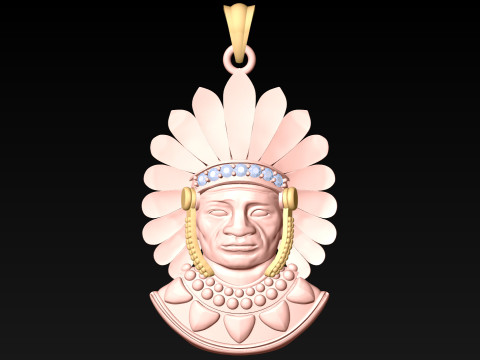 Tribal Pendant Aboriginal native pendant - N1007 3D Baskı Modeli