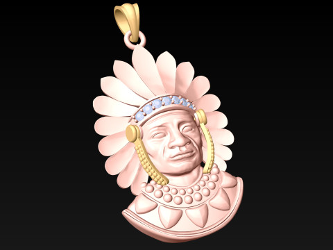 Tribal Pendant Aboriginal native pendant - N1007 3D Baskı Modeli