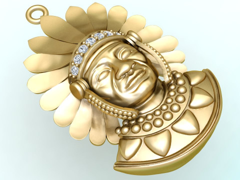 Tribal Pendant Aboriginal native pendant - N1007 3D Baskı Modeli