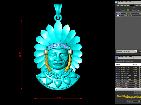 Tribal Pendant Aboriginal native pendant - N1007 3D Baskı Modeli