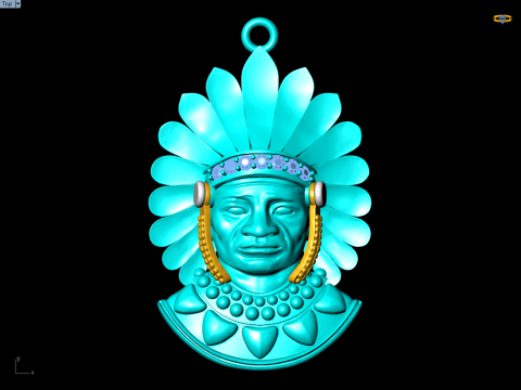 Tribal Pendant Aboriginal native pendant - N1007 3D Baskı Modeli