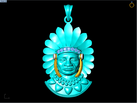 Tribal Pendant Aboriginal native pendant - N1007 3D Baskı Modeli