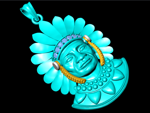 Tribal Pendant Aboriginal native pendant - N1007 3D Baskı Modeli