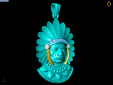 Tribal Pendant Aboriginal native pendant - N1007 3D Baskı Modeli