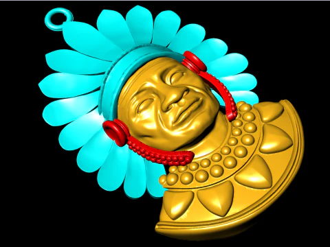 Tribal Pendant Aboriginal native pendant - N955259 3D Print Model
