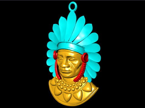 Tribal Pendant Aboriginal native pendant - N955259 3D प्रिंट मॉडल
