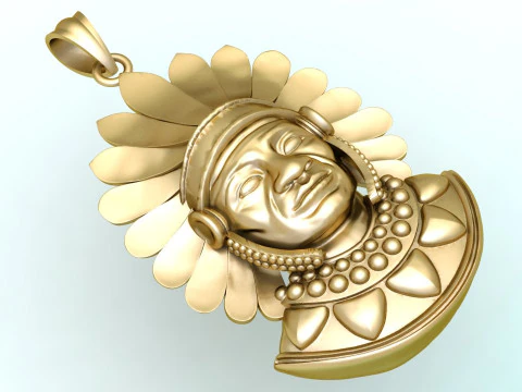 Tribal Pendant Aboriginal native pendant - N955259 3D Print Model