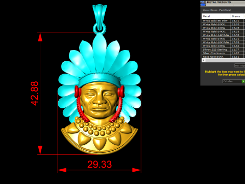 Tribal Pendant Aboriginal native pendant - N955259 3D प्रिंट मॉडल