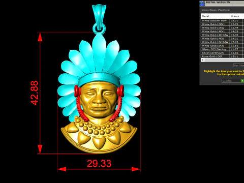 Tribal Pendant Aboriginal native pendant - N955259 3D Print Model