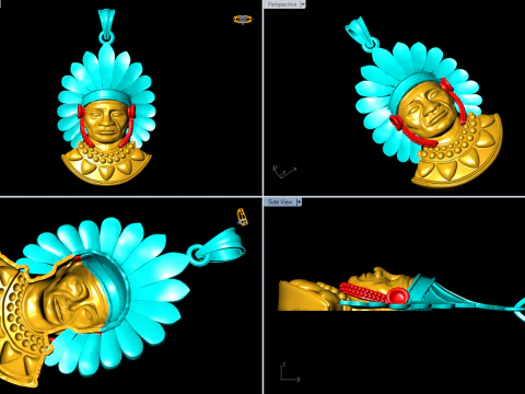 Tribal Pendant Aboriginal native pendant - N955259 3D Print Model