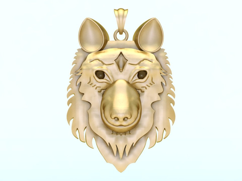 Dog pendant - Dog head pendant - N955524 3D printmodel .c4d .max .obj .3ds .fbx .stl .blend