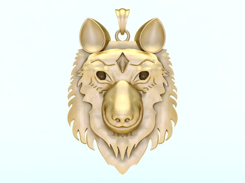 Dog pendant - Dog head pendant - N955524 3D 打印模型