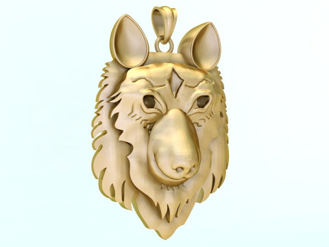 Dog pendant - Dog head pendant - N955524 3D printmodel