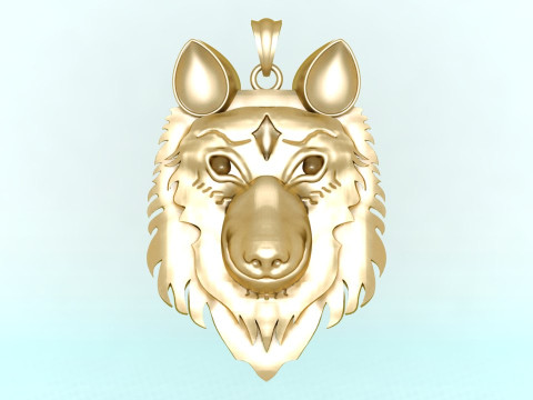 Dog pendant - Dog head pendant - N955524 3D printmodel