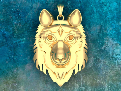 Dog pendant - Dog head pendant - N955524 3D printmodel