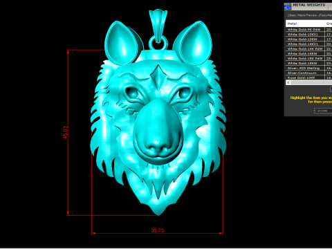 Dog pendant - Dog head pendant - N955524 3D printmodel