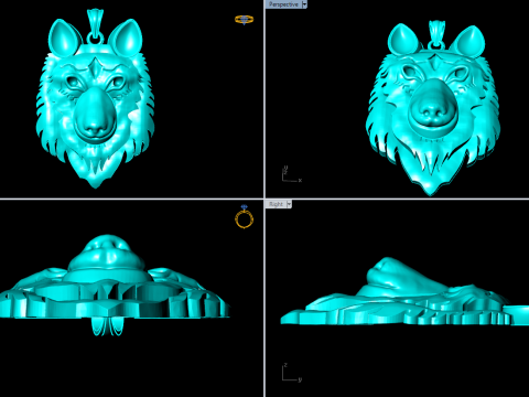 Dog pendant - Dog head pendant - N955524 3D printmodel