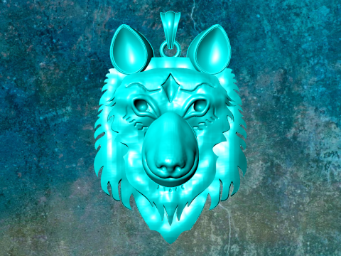 Dog pendant - Dog head pendant - N955524 3D printmodel