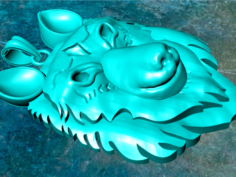 Dog pendant - Dog head pendant - N955524 3D printmodel