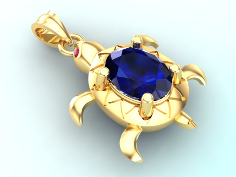 Turtle Pendant - Lucky Sea Turtle Necklace - N955546 Modello di stampa 3D