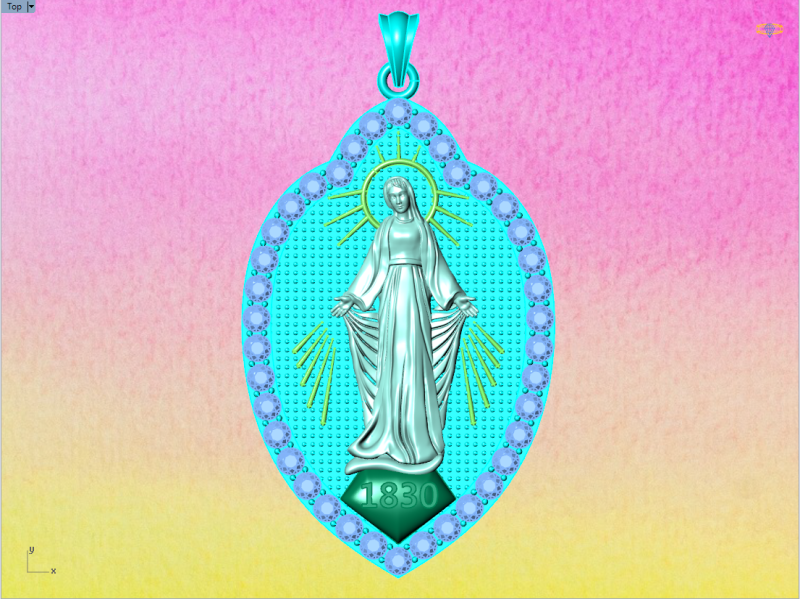 Virgin Mary Pendant Necklace - Christian Jewelry Necklace - N910309 3D 打印模型 .c4d .max .obj .3ds .fbx .stl .blend