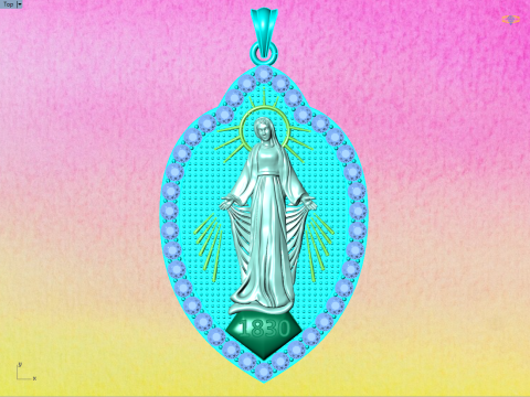 Virgin Mary Pendant Necklace - Christian Jewelry Necklace - N910309 3D Print Model