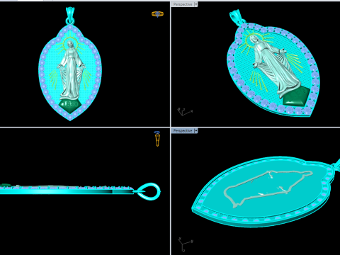 Virgin Mary Pendant Necklace - Christian Jewelry Necklace - N910309 3D 打印模型