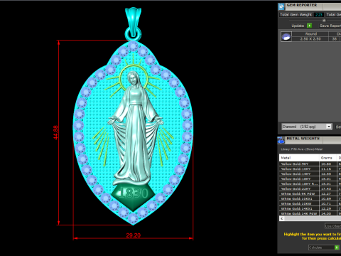 Virgin Mary Pendant Necklace - Christian Jewelry Necklace - N910309 3D 打印模型