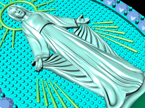 Virgin Mary Pendant Necklace - Christian Jewelry Necklace - N910309 3D 打印模型