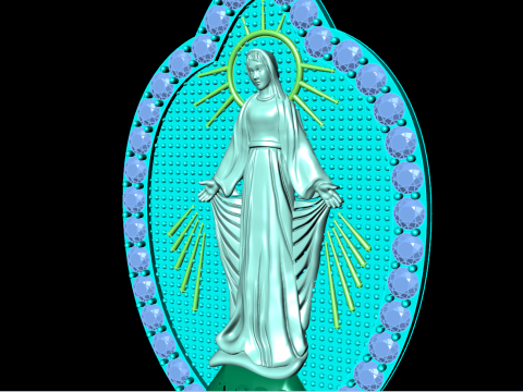 Virgin Mary Pendant Necklace - Christian Jewelry Necklace - N910309 3D 打印模型