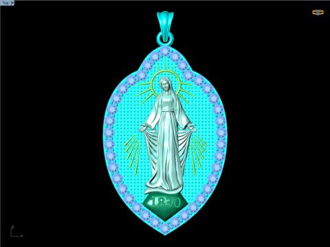 Virgin Mary Pendant Necklace - Christian Jewelry Necklace - N910309 3D 打印模型