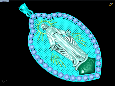 Virgin Mary Pendant Necklace - Christian Jewelry Necklace - N910309 3D 打印模型