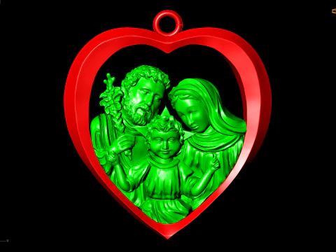 Holy Family Pendant - Jesus Family Pendant - N810935 3D Print Model