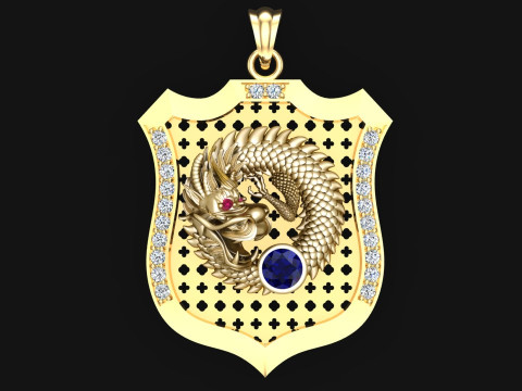 Dragon Pendant - Mens Pendant - N911705 3D Print Model