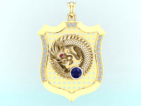 Dragon Pendant - Mens Pendant - N911705 3D Druckmodell