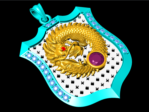 Dragon Pendant - Mens Pendant - N911705 3D Druckmodell