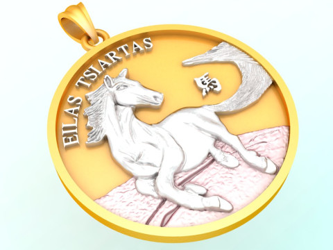 Horse pendant - Mens pendant - N911733 Modelo de Impressão 3D
