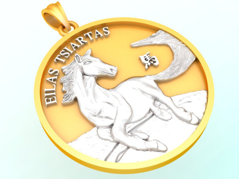 Horse pendant - Mens pendant - N911733 Modelo de Impressão 3D