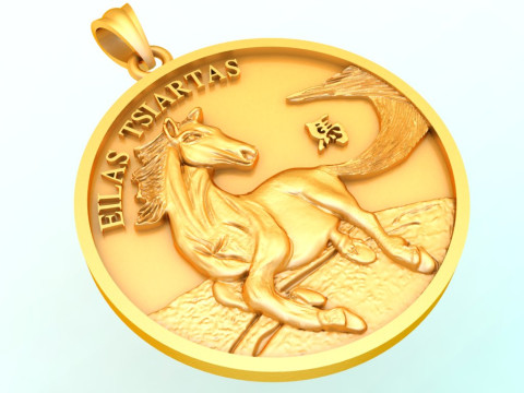 Horse pendant - Mens pendant - N911733 Modelo de Impressão 3D