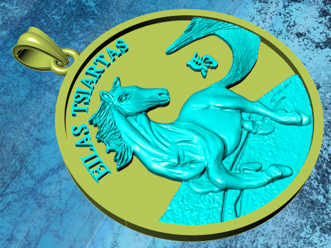 Horse pendant - Mens pendant - N911733 Modelo de Impressão 3D