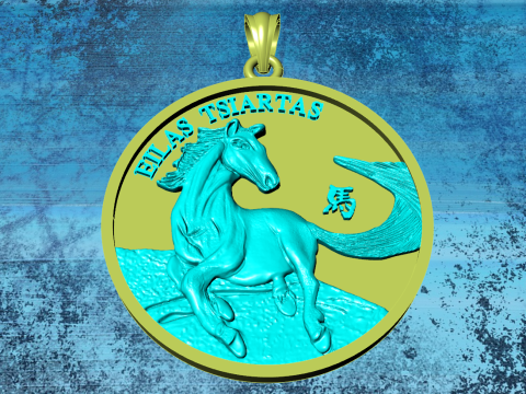Horse pendant - Mens pendant - N911733 Modelo de Impressão 3D