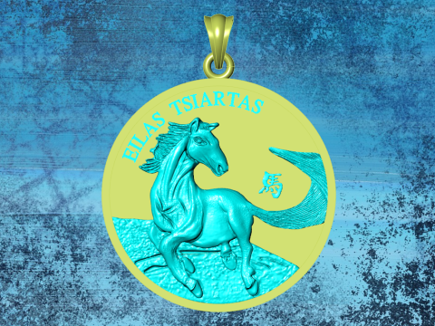 Horse pendant - Mens pendant - N911733 Modelo de Impressão 3D
