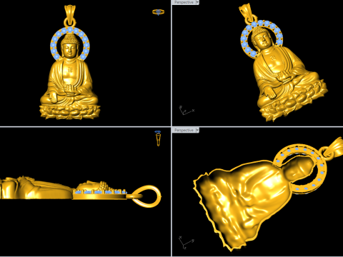 Amitabha Buddha Pendant - Adida Buddha Necklace - Buddhist Jewelry 3D Druckmodell
