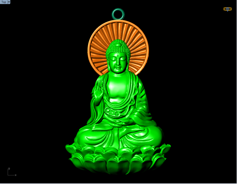 Amitabha Buddha Pendant - Adida Buddha Necklace - Buddhist Jewelry - N440 3D Druckmodell .c4d .max .obj .3ds .fbx .stl .blend