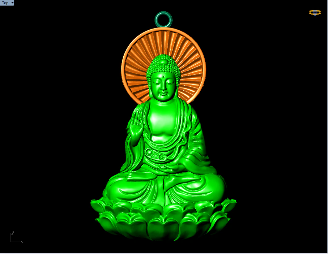 Amitabha Buddha Pendant - Adida Buddha Necklace - Buddhist Jewelry - N440 3D Print Model .c4d .max .obj .3ds .fbx .stl .blend