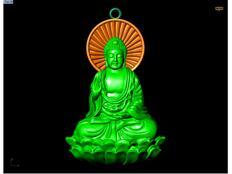 Amitabha Buddha Pendant - Adida Buddha Necklace - Buddhist Jewelry - N440 3D प्रिंट मॉडल