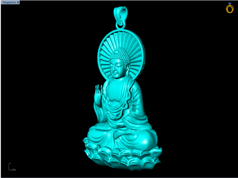 Amitabha Buddha Pendant - Adida Buddha Necklace - Buddhist Jewelry - N440 3D Druckmodell